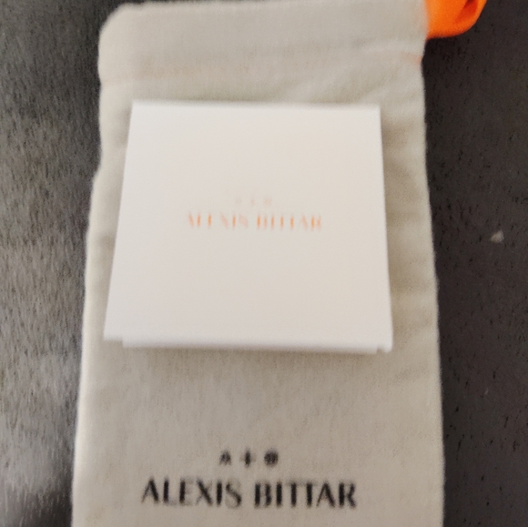 Alexis Bittar Red Lucite Column Earrings With Silver Hook - Picture 6 of 6